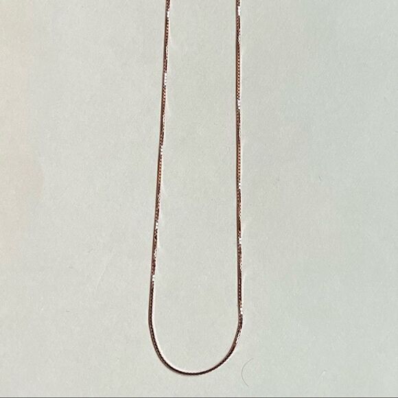 14k solid rose gold box chain NecklaceReal Gold Box chain necklace18”